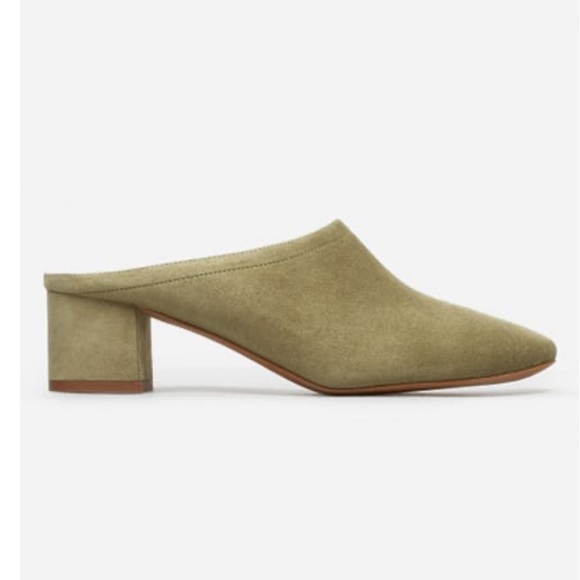 Everlane The Day Heel Mule in Sage Suede - Picture 1 of 6